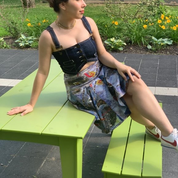 Vintage Asymmetric Pleated Skirt - Picture 3 of 6